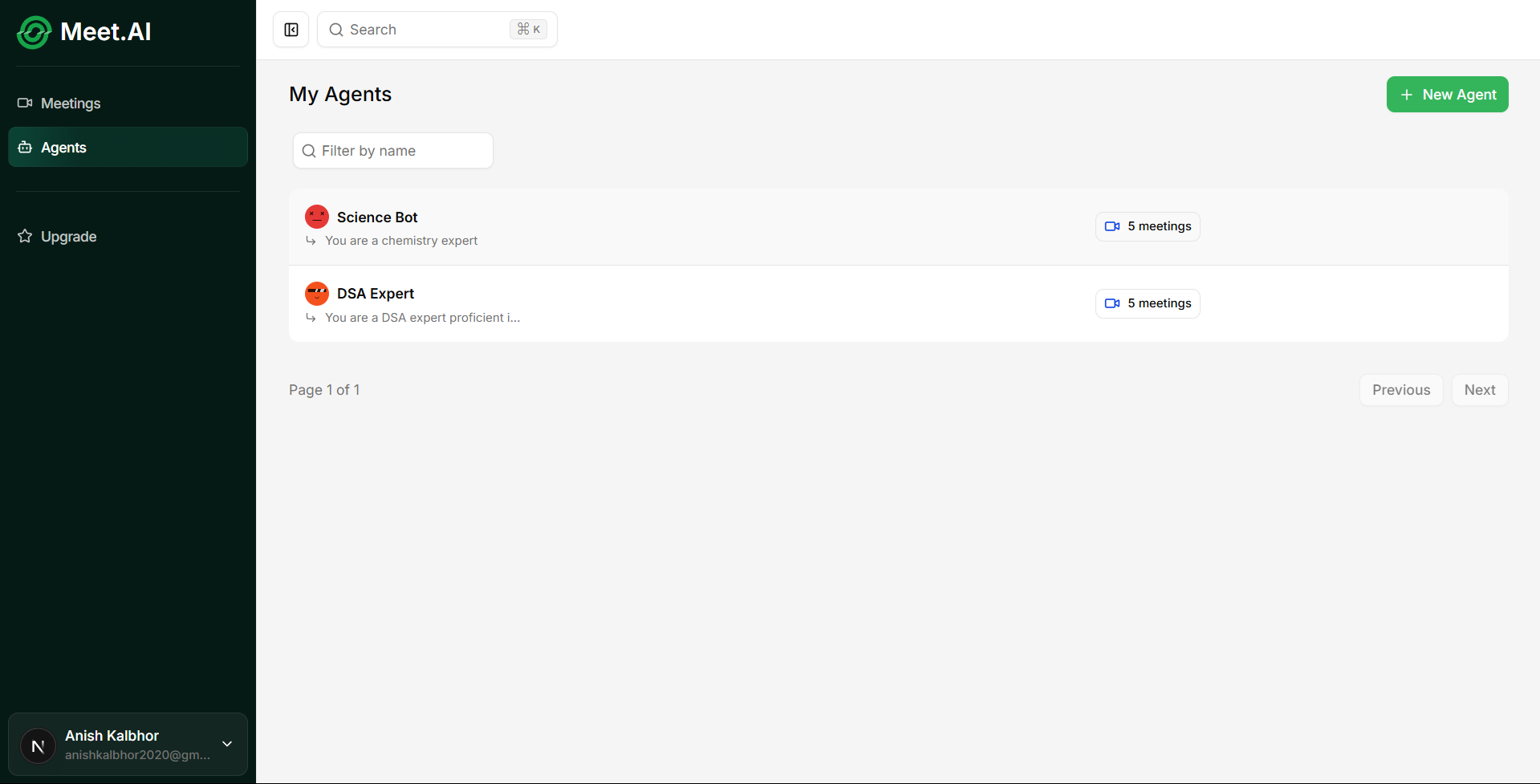 Home Screen with Meeting Options